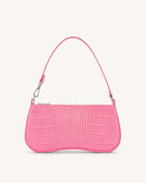 Eva Shoulder Bag - Hot Pink Croc