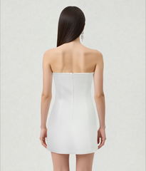 Floral Printed Mini Dress - White