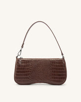 Eva Shoulder Handbag - Brown Croc
