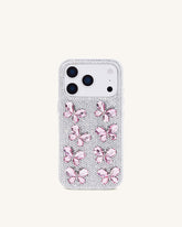 Butterfly Crystal Phone Case - White