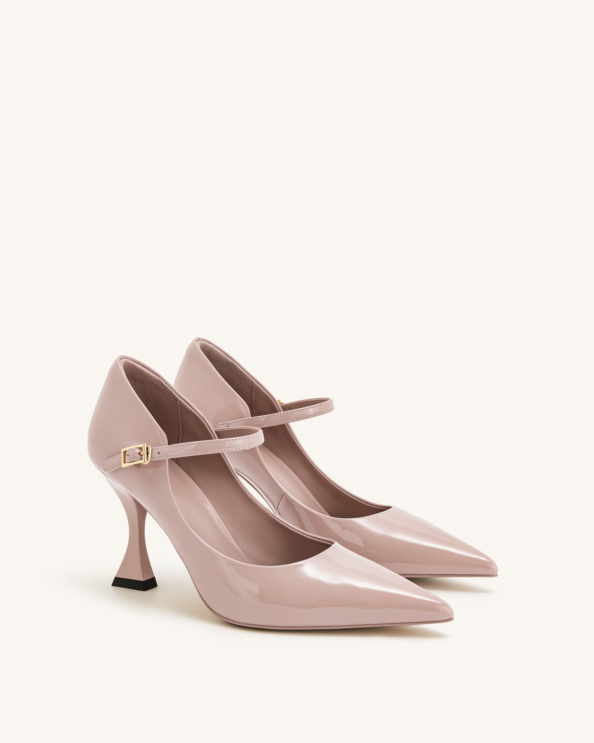 Thalina Patent Leather Pumps - Dusty Pink