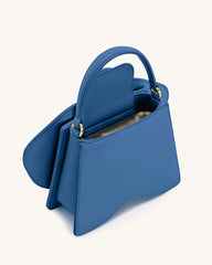 Flora Orchid Shaped Top Handle Bag - Blue