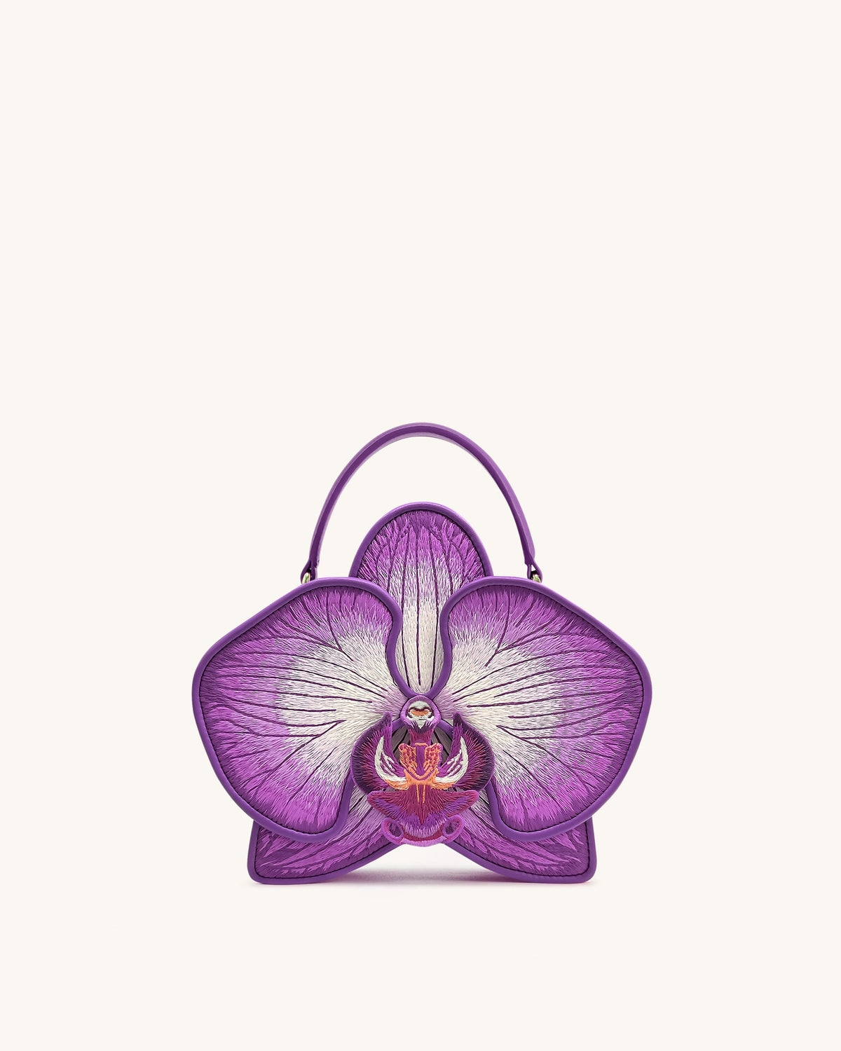 Flora Orchid Shaped Top Handle Bag - Purple