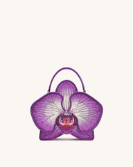 Flora Orchid Shaped Top Handle Bag - Purple