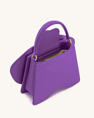 Flora Orchid Shaped Top Handle Bag - Purple