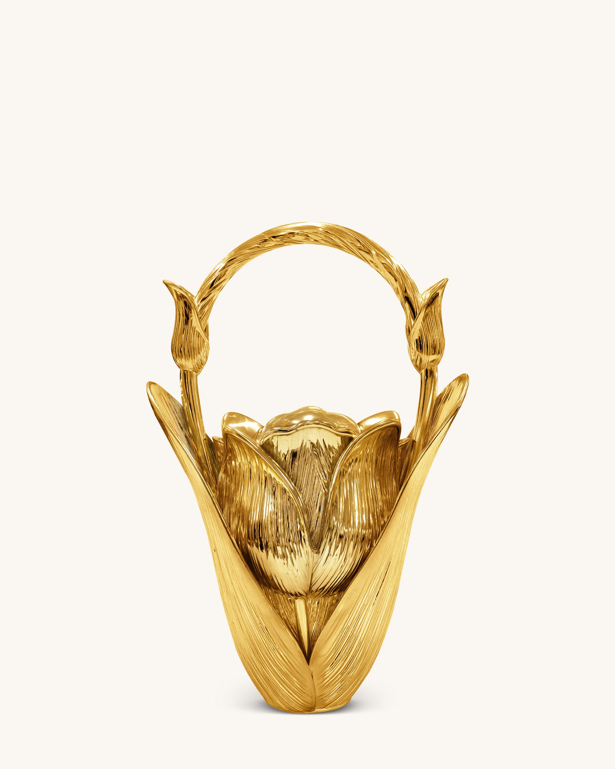 Ella Tulip Vase Top Handle Bag - Gold