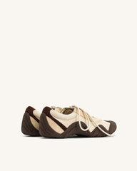 Caitlin Lace-up Ballerina Sneakers - Light Brown