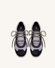 Caitlin Faux Suede Lace-up Ballerina Sneakers - Grey Mix