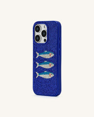 Fish Pattern Phone Case - Blue/White